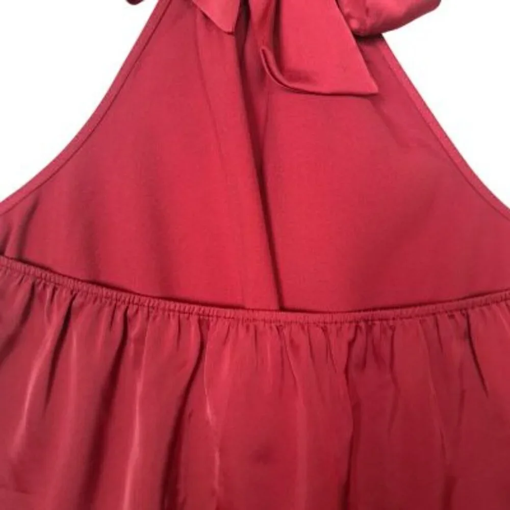 Vintage Rachel Ashwell Shabby Chic Avery Bright Crimson Halter Top - Picture 5 of 8